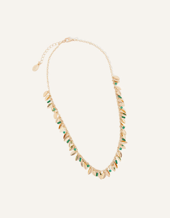 Leaf and Bead Necklace, , large