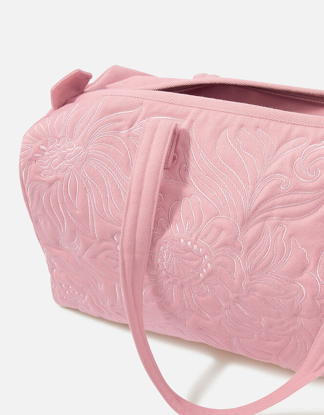 Embroidered Floral Weekender Bag, , large