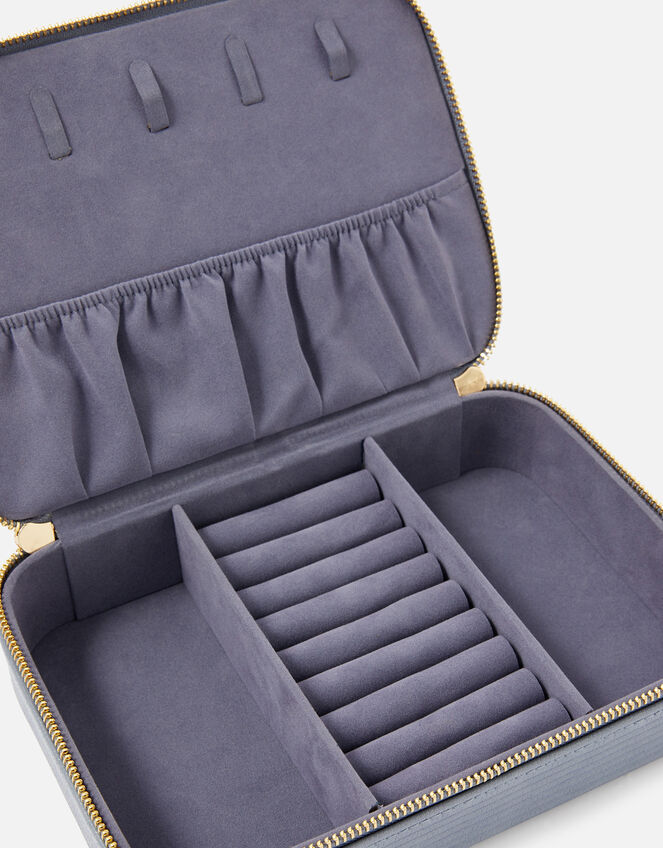 Josie Croc Jewellery Box, Blue (BLUE), large