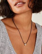 Sterling Silver-Plated Cord Pendant Necklace, , large