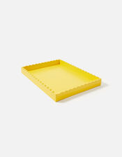 Large Wood Scallop Tray, Yellow (YELLOW), large
