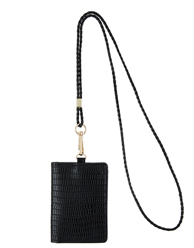 Lanyard Card Holder, Black (BLACK), large