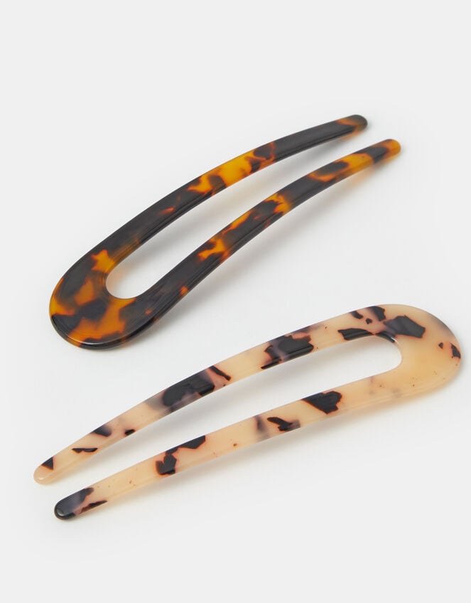 2-Pack Tort French Hair Pins, , large