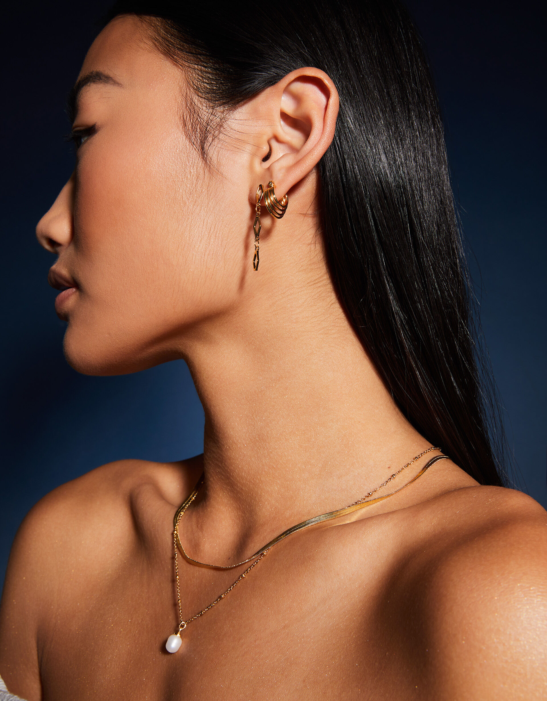 Trendy Gold Plated Hoops