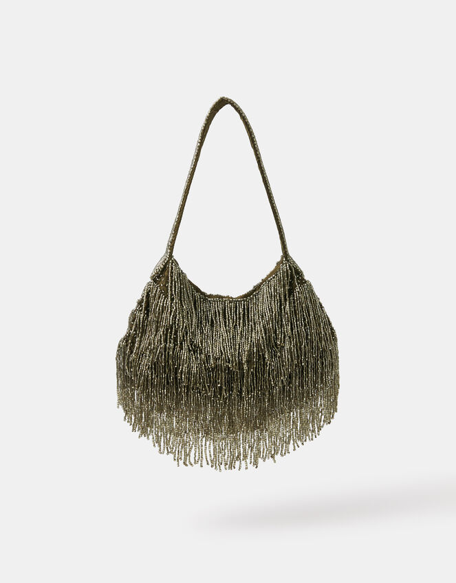 Beaded Fringe Handbag, , large