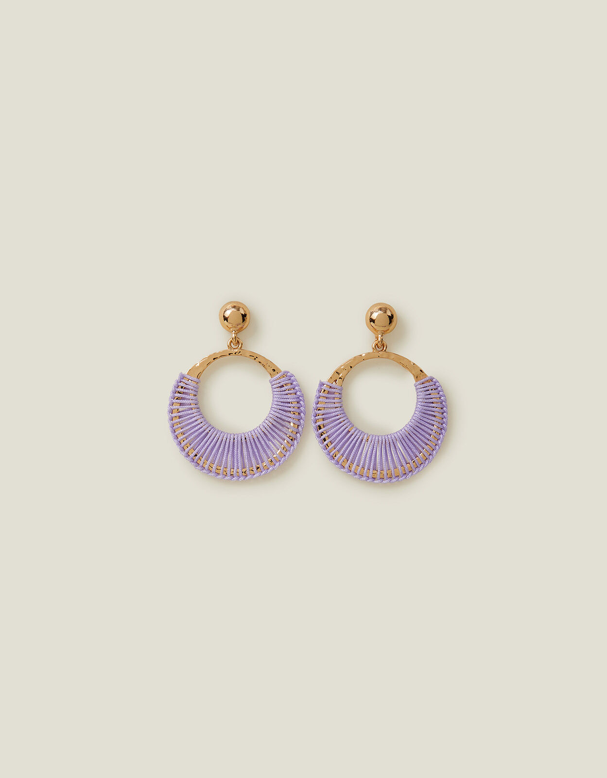 Thread wrapped hoop earrings best sale