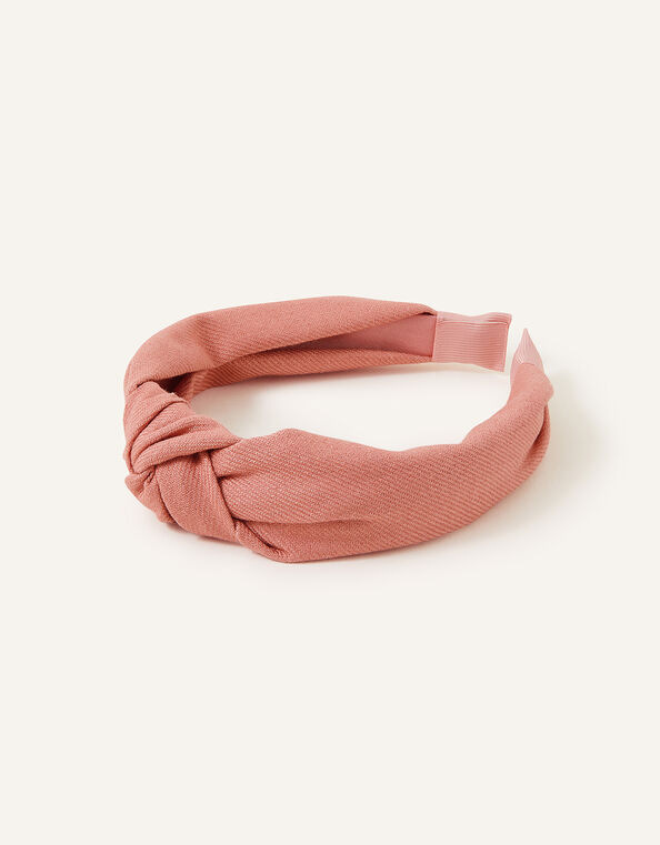 Knot Headband in Linen Blend, Pink (PINK), large