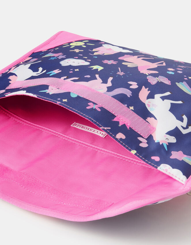Girls Unicorn Print Book Bag, , large