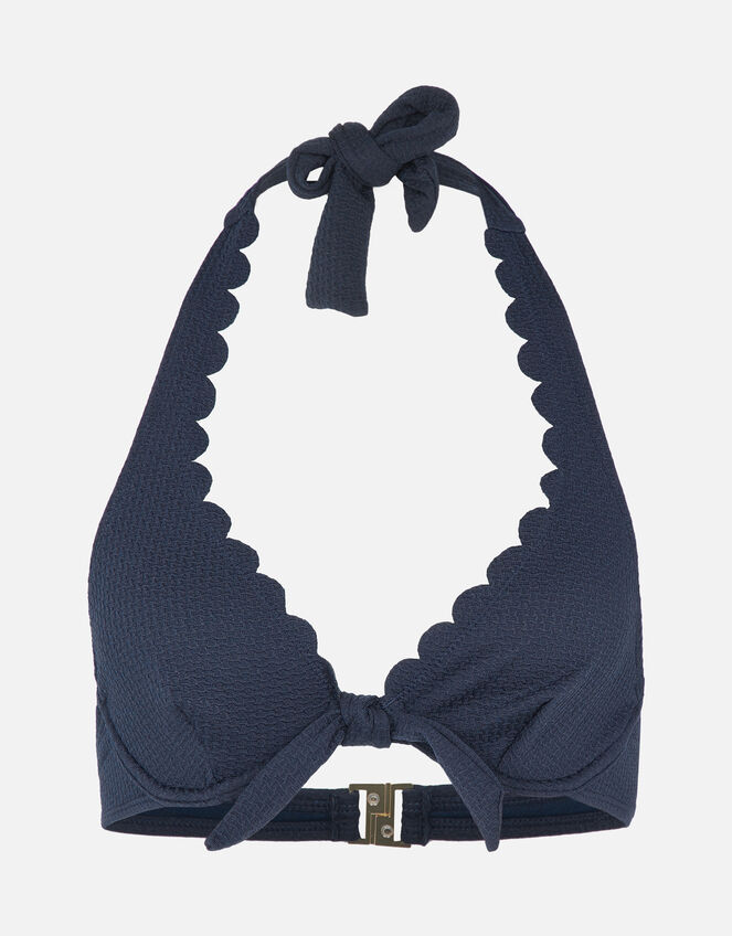 Scallop Underwired Bikini Top, Blue (NAVY), large