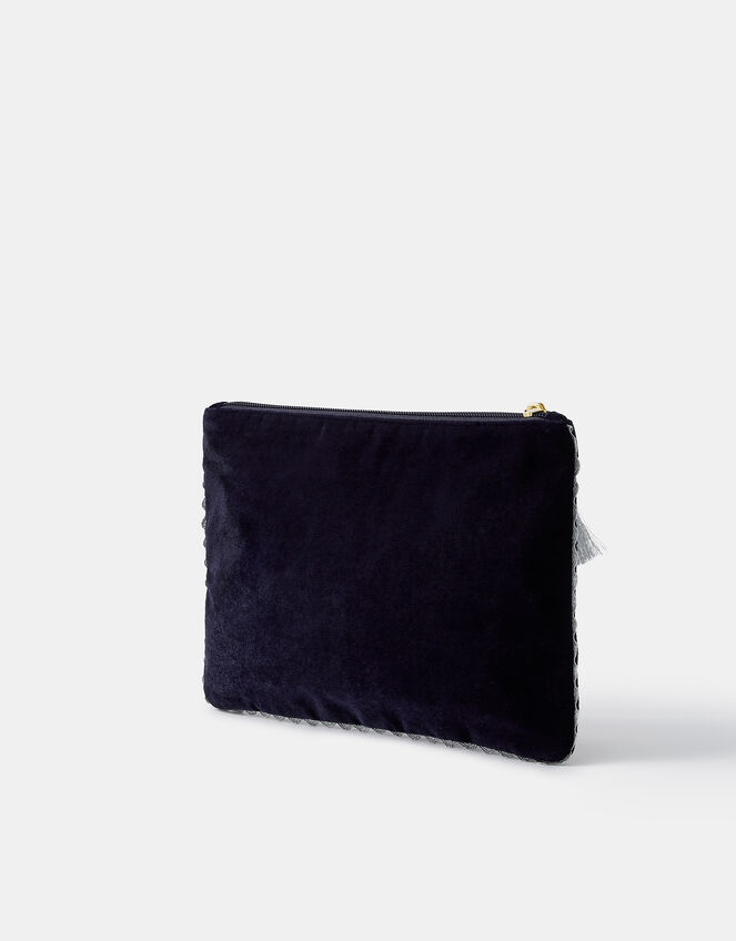 Celestial Embellished Velvet Pouch, , large