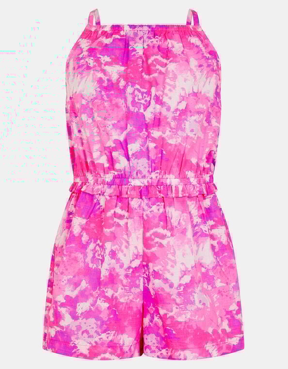 Girls Tie Dye Strappy Playsuit, Multi (BRIGHTS MULTI), large