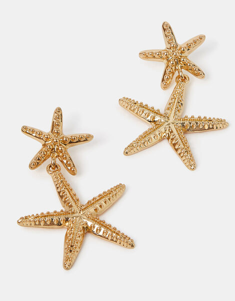 Double Drop Starfish Earrings, , large