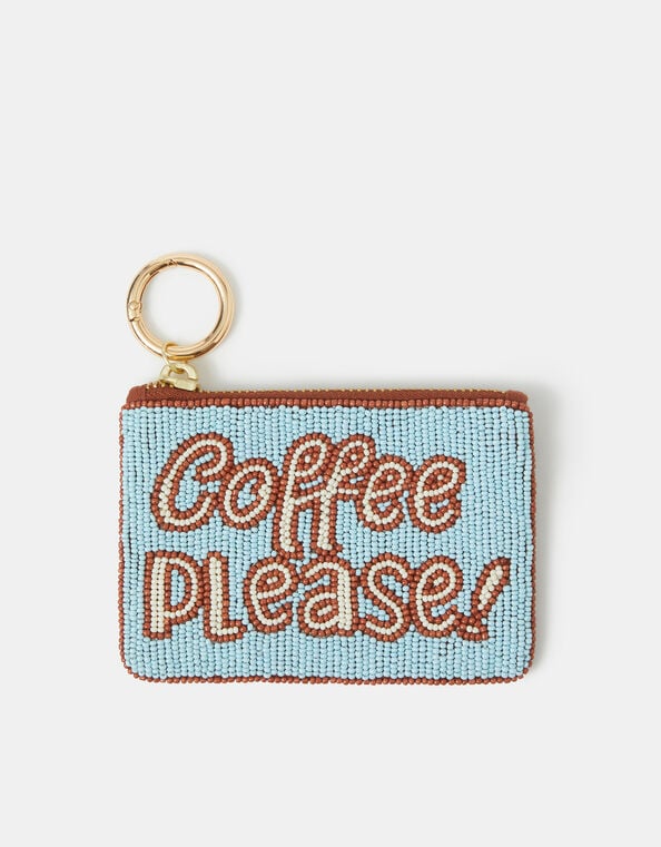 Accessorize x Good Manners Beaded Coffee Coin Purse, , large