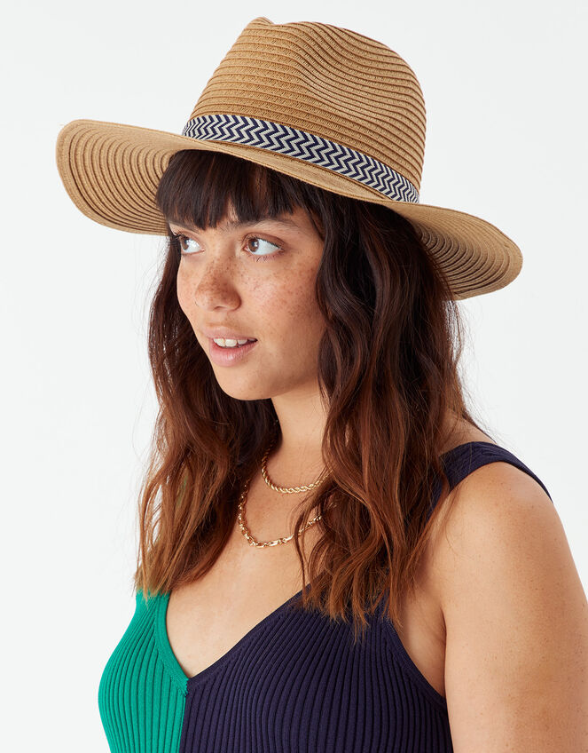 Erica Braid Trim Fedora Hat, , large
