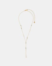 14ct Gold-Plated Aventurine Lariat Necklace, , large