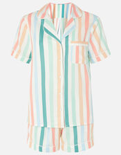 Stripe Shirt and Shorts PJ Set, Multi (BRIGHTS-MULTI), large