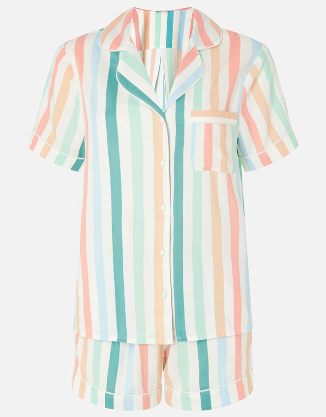 Stripe Shirt and Shorts PJ Set, Multi (BRIGHTS-MULTI), large