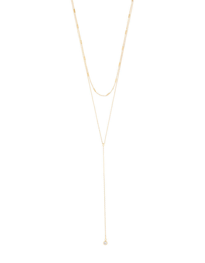 Layered Y-Chain Necklace, , large