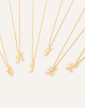 14ct Gold-Plated Script Initial Pendant Necklace, Gold (GOLD), large