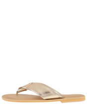 Knotted Thong Sandals, Gold (GOLD), large