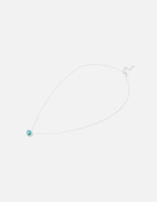 Sterling Silver Healing Stone Turquoise Pendant Necklace, , large