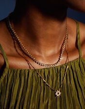 14ct Gold-Plated Teardrop Flower Pendant Necklace, , large