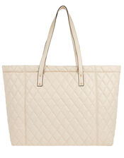 Quilted Faux Leather Tote Bag, , large
