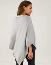 Knit Poncho, Grey (GREY), large