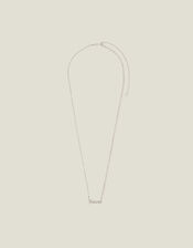 Sterling Silver-Plated Script Star Sign Necklace, Silver (ST SILVER), large