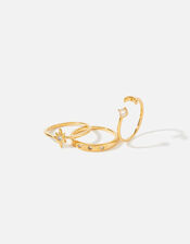 14ct Gold-Plated Celestial Rings Set of Three, Gold (GOLD), large