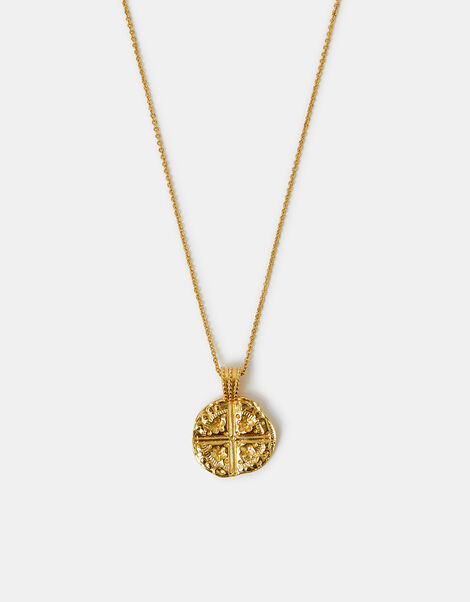 14ct Gold-Plated Coin Pendant Necklace, , large