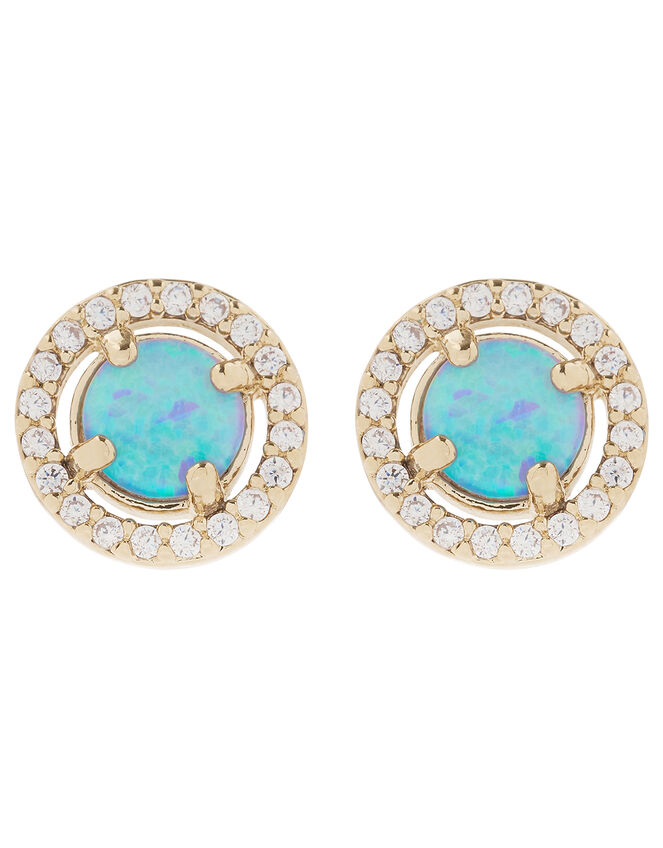 Sparkle Halo Stud Earrings, , large