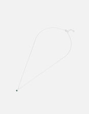 Sterling Silver Crystal Pendant Necklace, , large