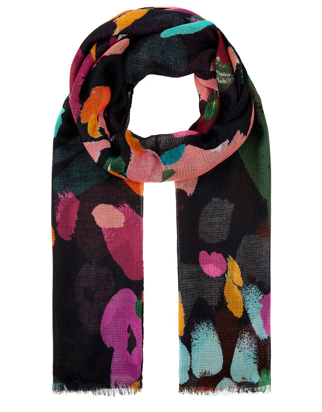 Midnight Floral Print Scarf, , large