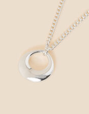 Sterling Silver Bubble Round Pendant Necklace, , large