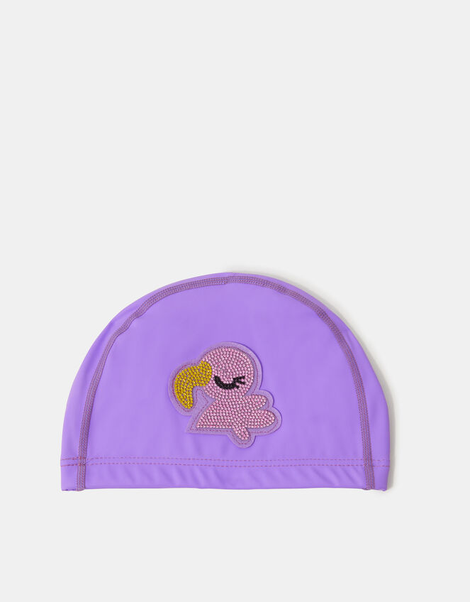 Girls Flamingo Swimming Cap, , large