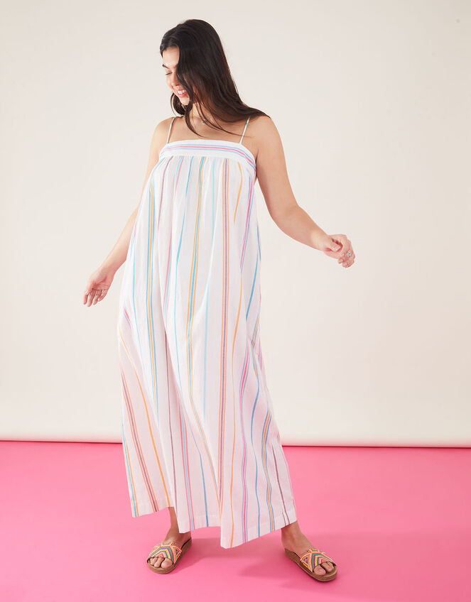 Tie Back Stripe Maxi Dress, Multi (BRIGHTS-MULTI), large