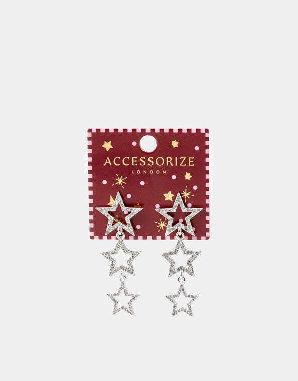 Embellished Star Drop Earrings, , large