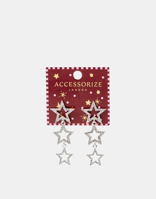 Embellished Star Drop Earrings, , large