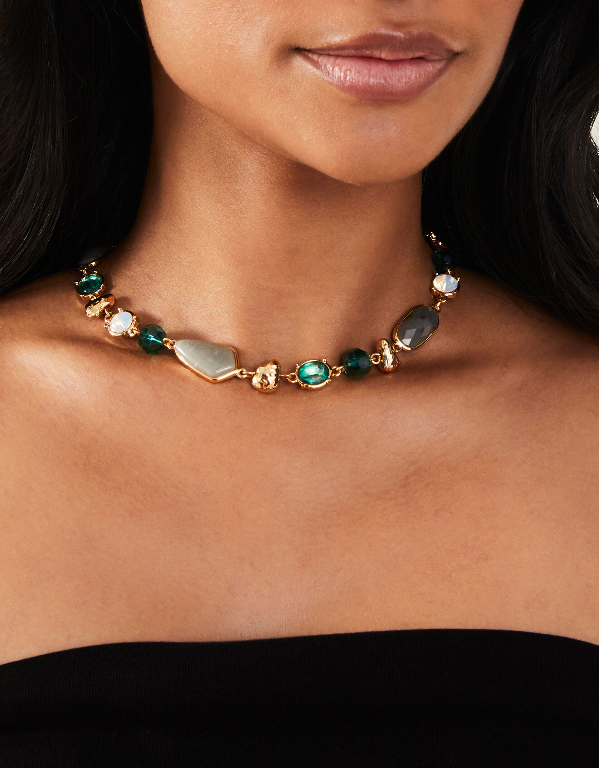 Stone collar necklace deals
