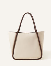 Contrast Piping Shoulder Bag, , large