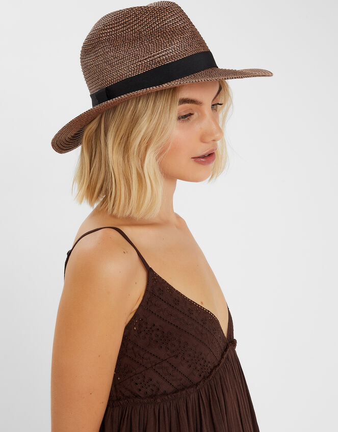 Straw Fedora Hat, , large
