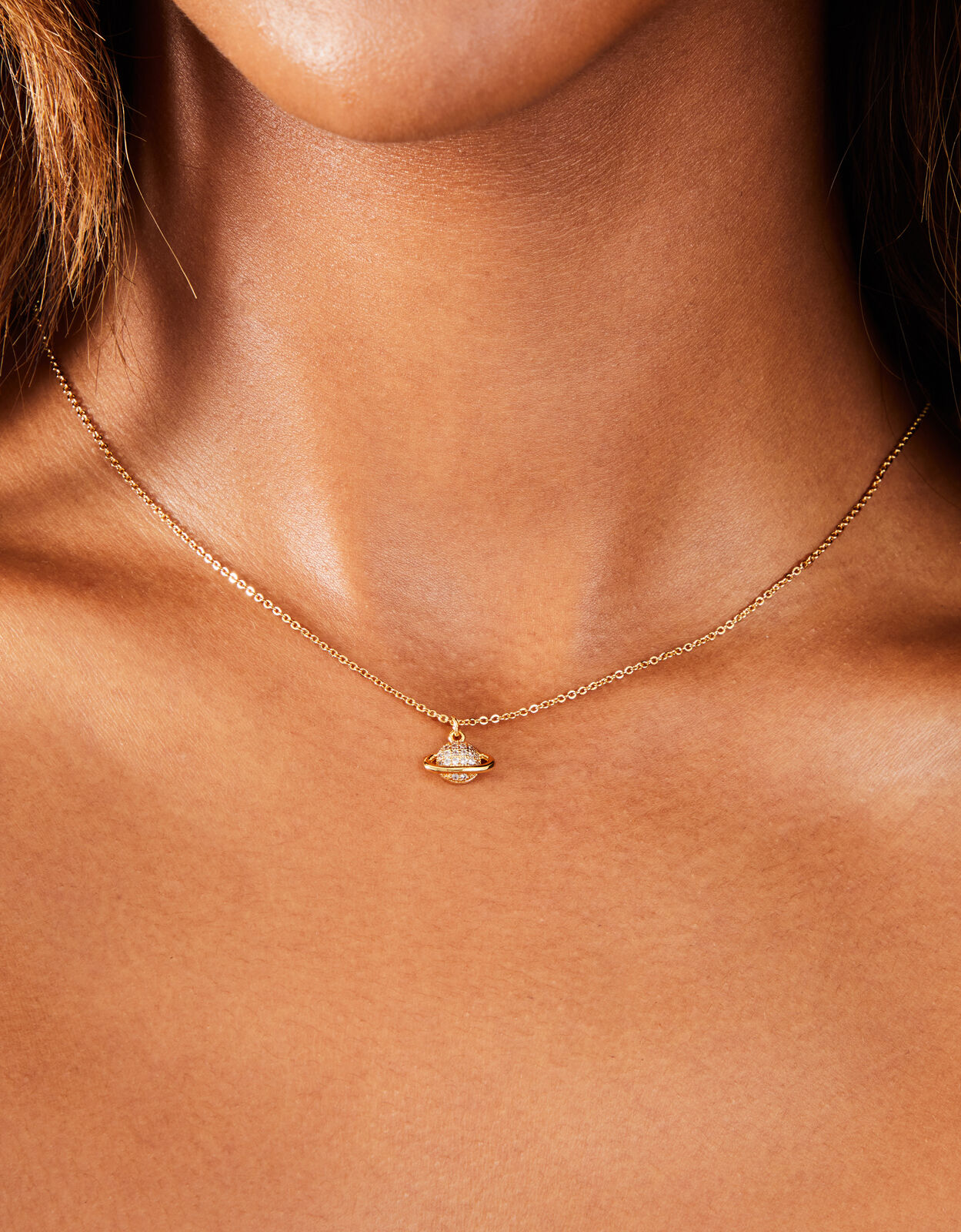 14ct Gold Plated Planet Pendant Necklace