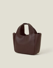 Top Handle Faux Leather Cross-Body Bag, Brown (CHOCOLATE), large