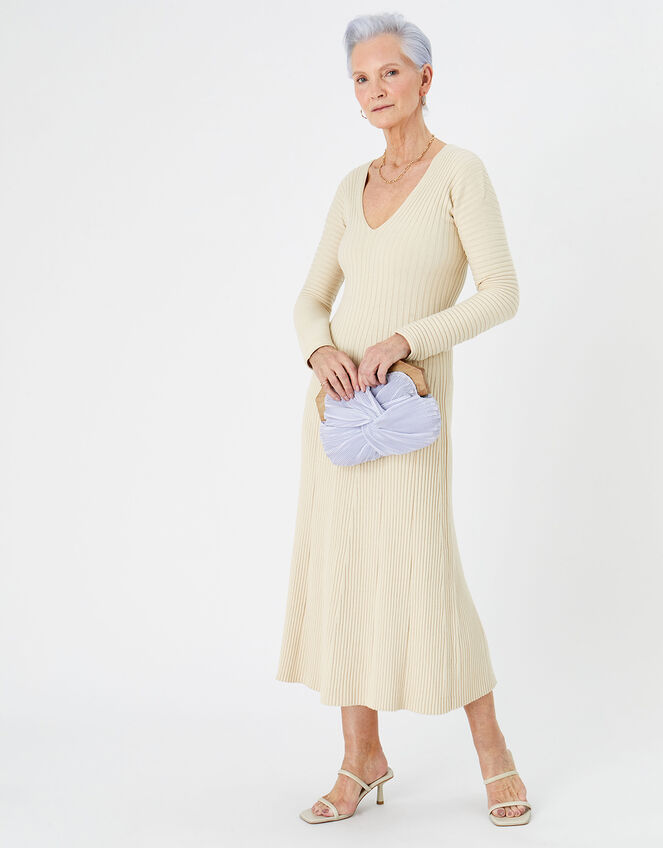 Pleat Wooden Frame Bag, Purple (LILAC), large