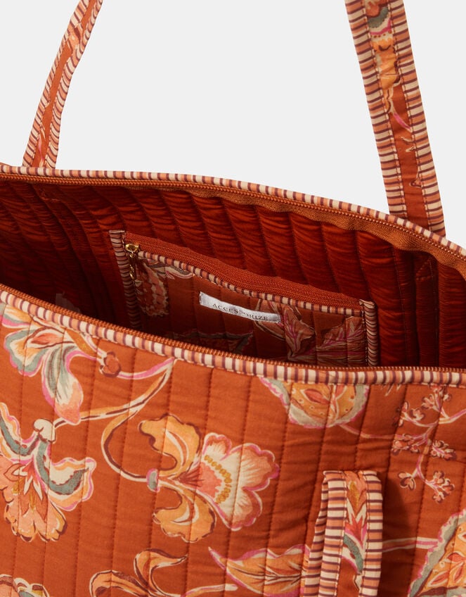 Floral Print Quilted Weekend Bag, , large