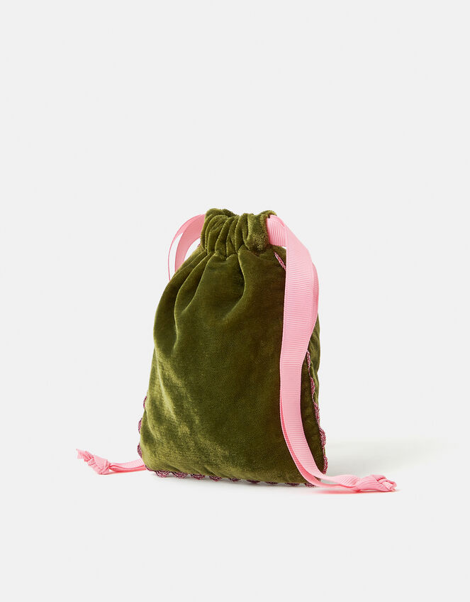 Sausage Dog Velvet Drawstring Pouch, , large