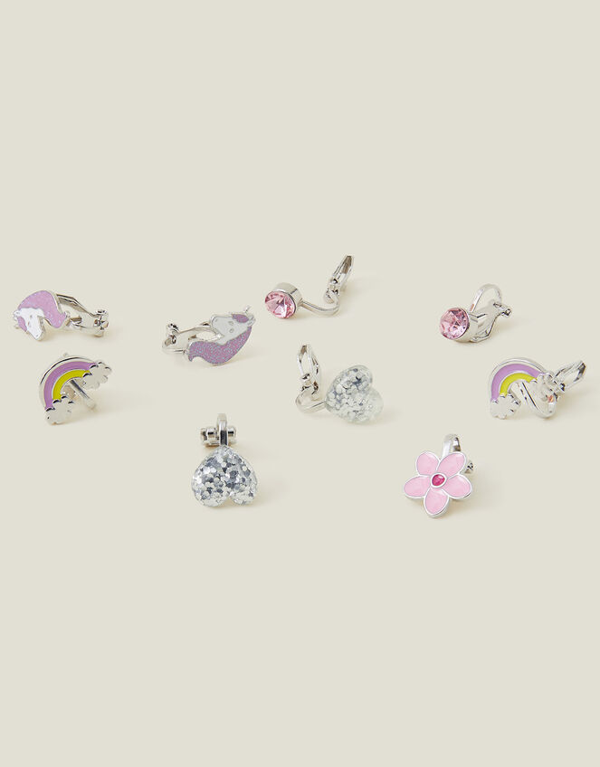 Girls Unicorn Clip-On Earrings 5 Pack, , large