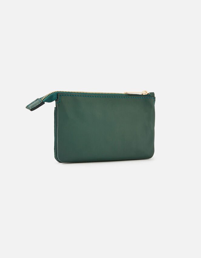 Wristlet Leather Wallet, Green (GREEN), large