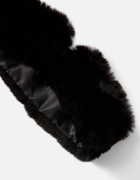 Faux Fur Bando Black, Black (BLACK), large